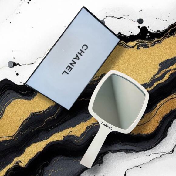 Brand New Handheld White & Black Chanel Mirror - Picture 2 of 2